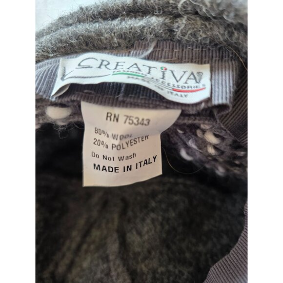 Creativa Italy Womens Wool Cloche Hat With Bow Gray & Purple - Picture 5 of 5